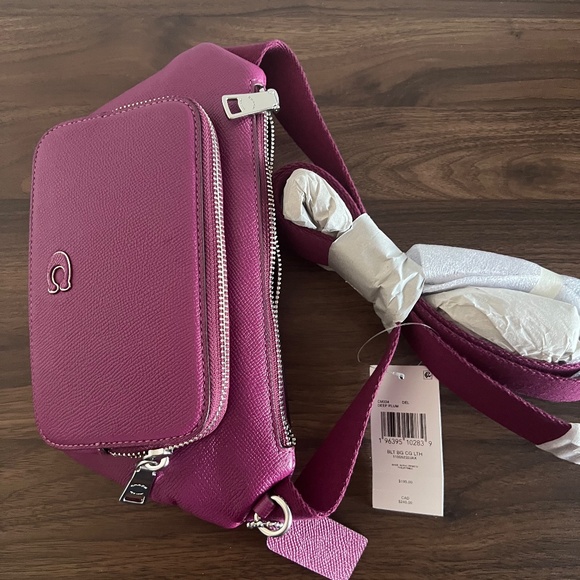 COACH Belt Bag in Crossgrain Leather, DEEP Plum - Picture 6 of 14